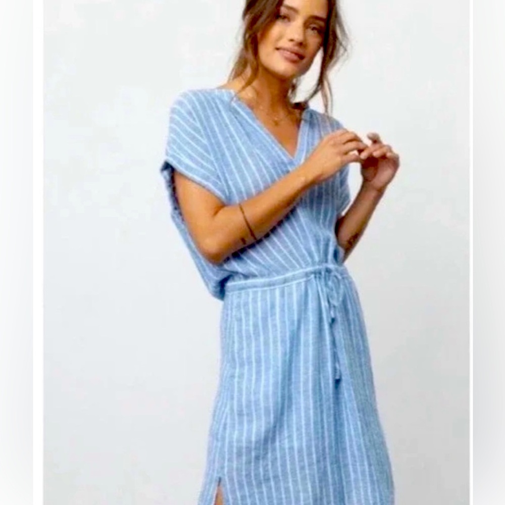 Rails Blue and White Striped Dress